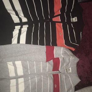 2 Lacoste zip up sweaters